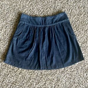 Navy corduroy mini skirt